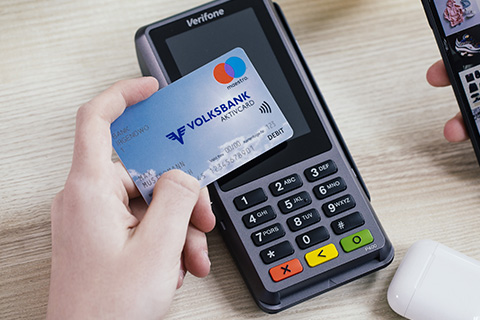Volksbank Aktivcard mit NFC-kontaktlos-Funktion