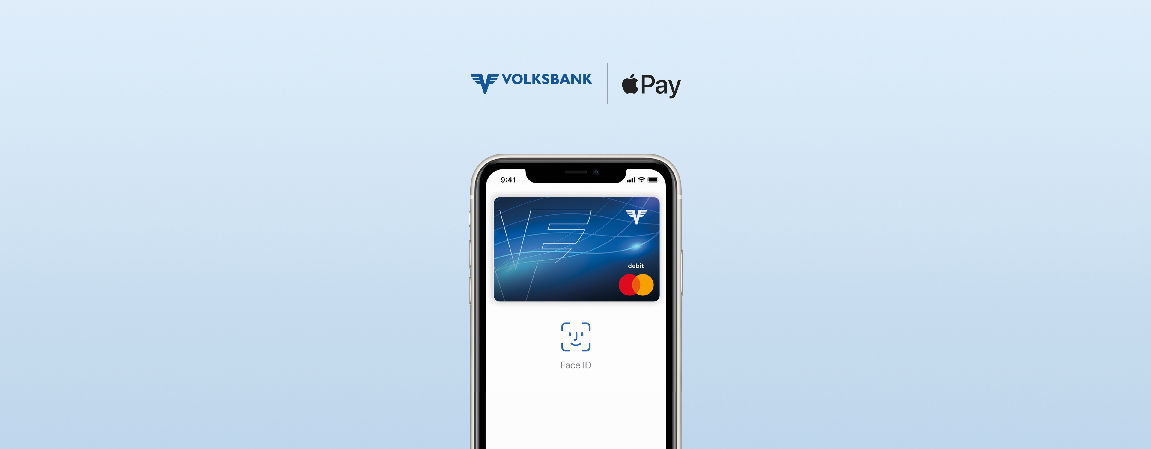 Apple Pay mit Volksbank Debit Mastercard auf einem Handyscreen