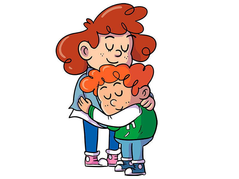 Klara und Anton umarmen sich