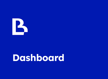 Blaues Kachel-Element mit Business Lounge Logo und dem Titel "Dashboard"